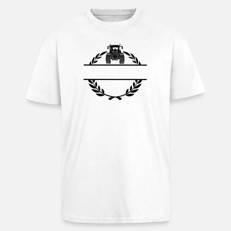 Lorbeerkranz Ackerschlepper - Oversized Heavyweight Unisex T-Shirt - Weiß
