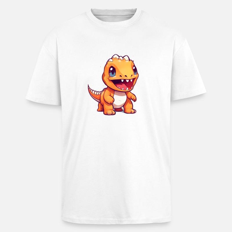 Kleiner Dino Dinosaurier Design - Oversized Heavyweight Unisex T-Shirt - Weiß