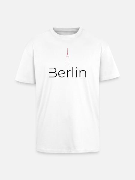Berliner Fernsehturm Silhouette - Oversized Heavyweight Unisex T-Shirt - Weiß