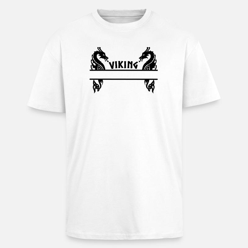 Wikinger zwei Drachen Banner - Oversized Heavyweight Unisex T-Shirt - Weiß