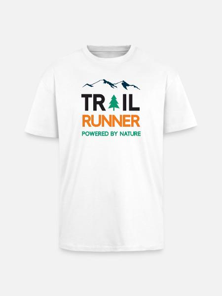 Trail Runner - Powered by Nature - Unisex Oversized Heavyweight T-shirt - white