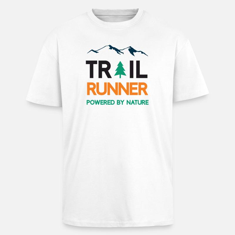 Trail Runner - Powered by Nature - Oversized Heavyweight Unisex T-Shirt - Weiß