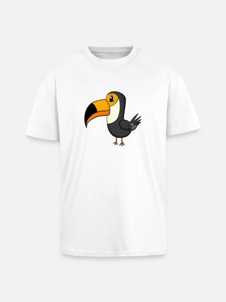 Toucans Bird Birds Motif - Unisex Oversized Heavyweight T-shirt - white