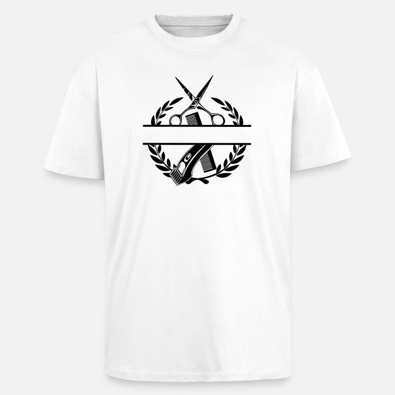 Lorbeerkranz Barbier Name Banner - Oversized Heavyweight Unisex T-Shirt - Weiß
