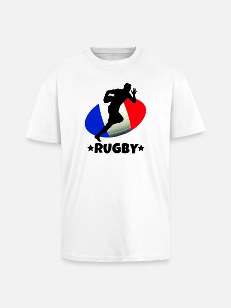 rugby, rugby sport, rugby French - Unisex Oversized Heavyweight T-shirt - white