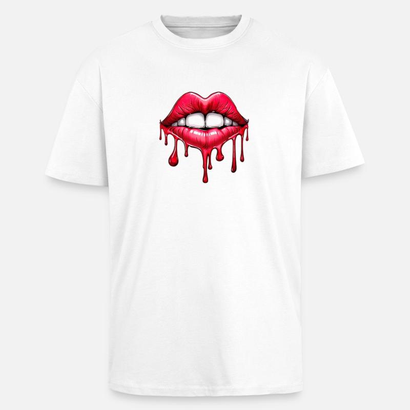 Lippen - Oversized Heavyweight Unisex T-Shirt - Weiß