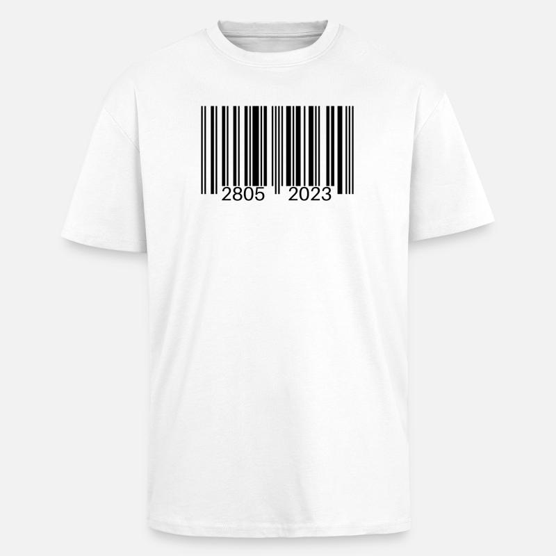 Barcode - Unisex Oversized Heavyweight T-shirt - white