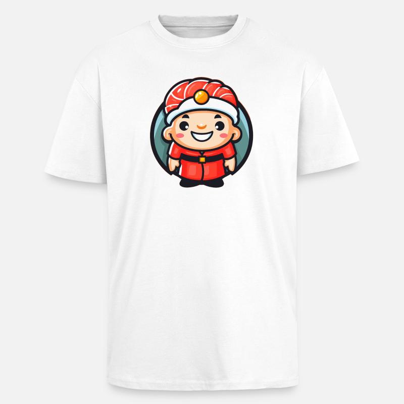 Sushikockens maskot - Unisex oversized t-shirt i kraftig kvalitet - vit