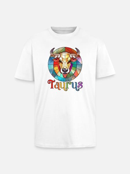 Stier, Sternzeichen, Horoskop - Oversized Heavyweight Unisex T-Shirt - Weiß