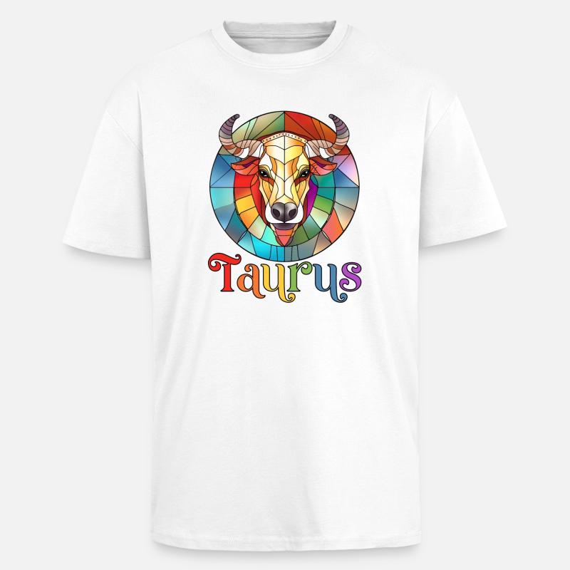 Taurus, zodiac sign, horoscope - Unisex Oversized Heavyweight T-shirt - white