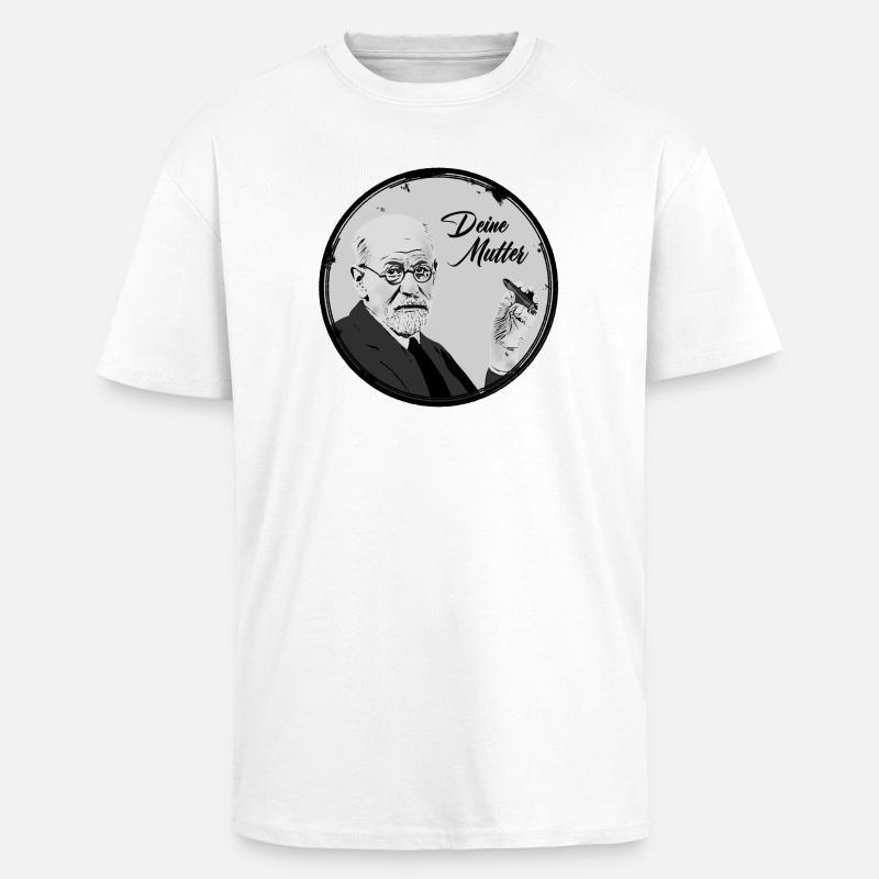 Deine Mutter Freud - Oversized Heavyweight Unisex T-Shirt - Weiß