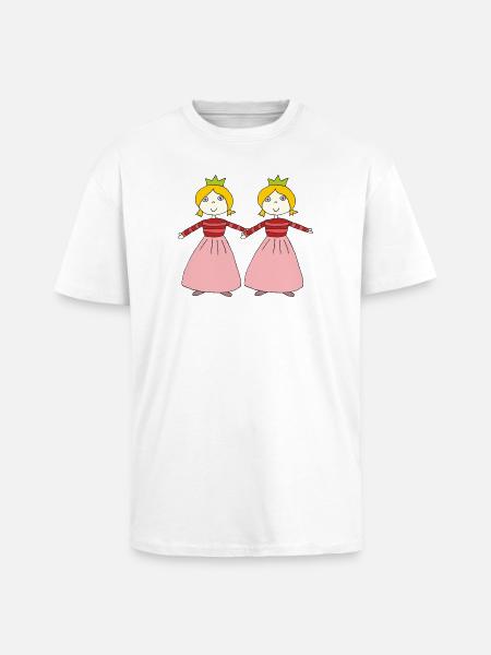 Petite princesse double - T-shirt unisexe oversize épais - blanc
