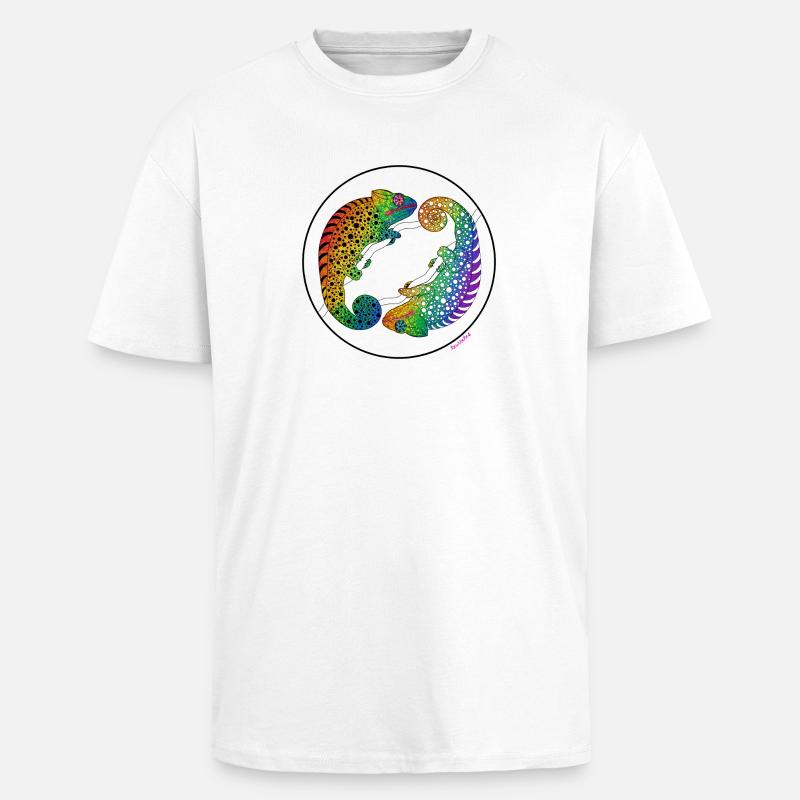 Pride-Chamäleon - Oversized Heavyweight Unisex T-Shirt - Weiß