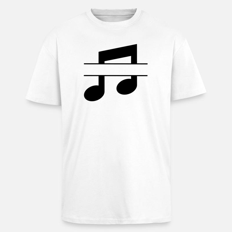 Musical note text banner - Unisex Oversized Heavyweight T-shirt - white