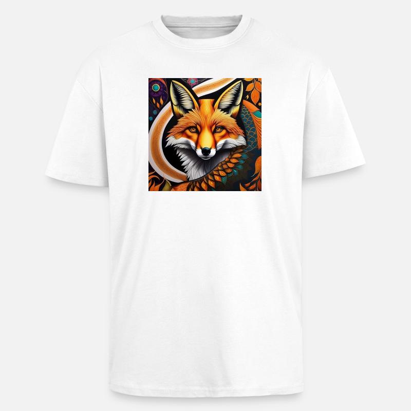 Fuchs - Oversized Heavyweight Unisex T-Shirt - Weiß