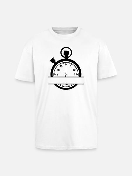Minute Stopwatch with cutout - Unisex Oversized Heavyweight T-shirt - white