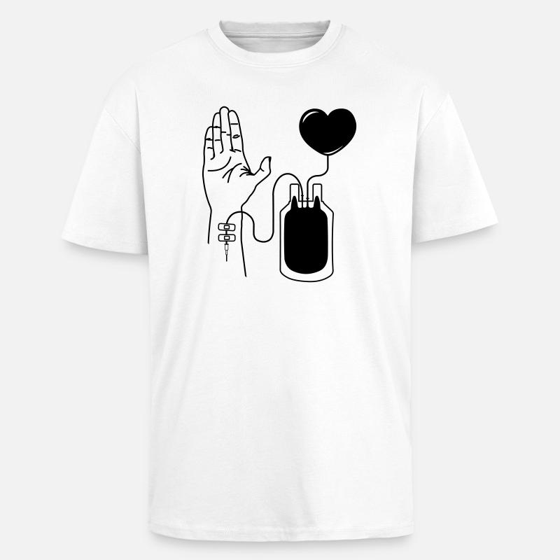 Blut spenden - Oversized Heavyweight Unisex T-Shirt - Weiß