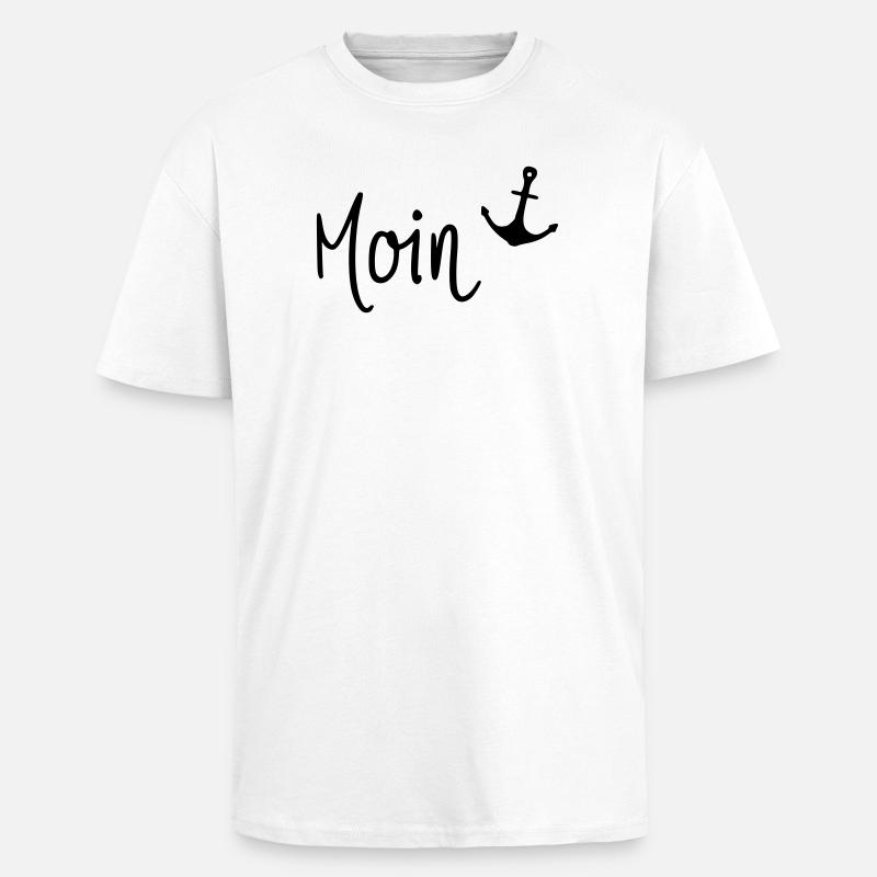 Moin mit Anker - Oversized Heavyweight Unisex T-Shirt - Weiß