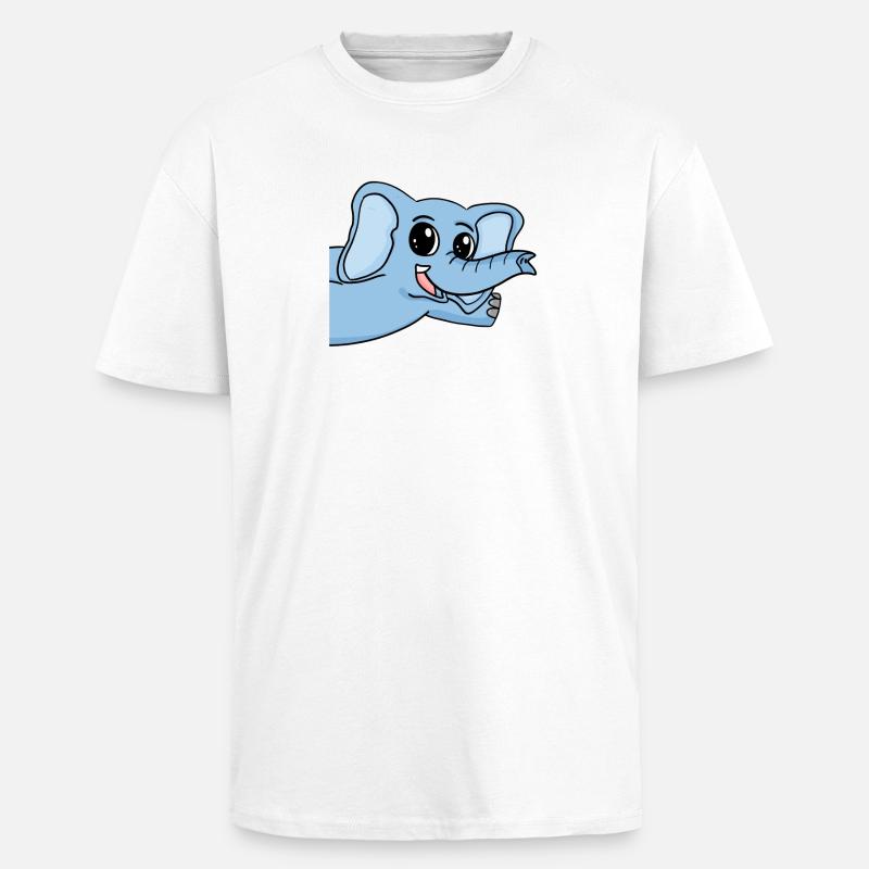Elephant Greeting Greeting - Unisex Oversized Heavyweight T-shirt - white