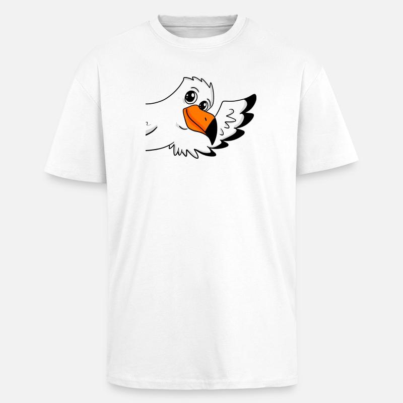 Möwe Gruß Begrüßung - Oversized Heavyweight Unisex T-Shirt - Weiß
