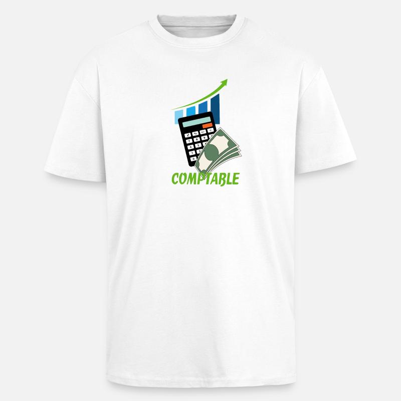 Comptable - T-shirt unisexe oversize épais - blanc