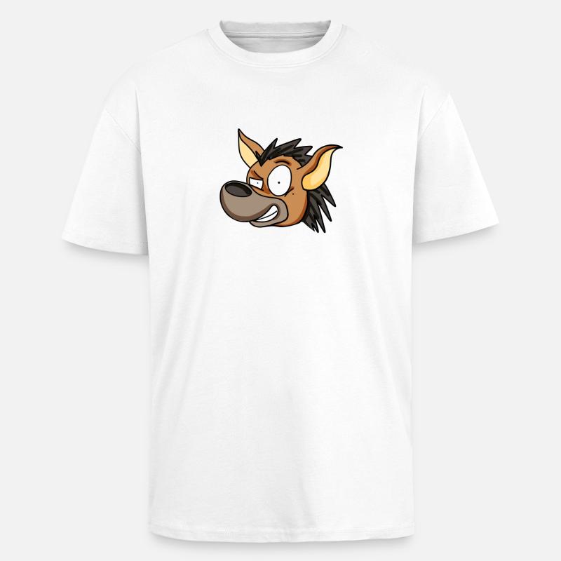 Hyäne - Oversized Heavyweight Unisex T-Shirt - Weiß