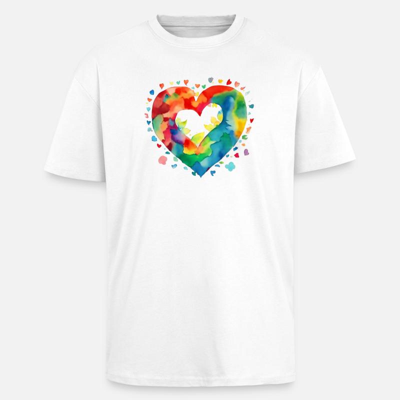 Herz - Oversized Heavyweight Unisex T-Shirt - Weiß