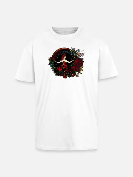 Prinsesse i haven om natten i jugendstil look - Unisex oversized heavyweight t-shirt - hvid
