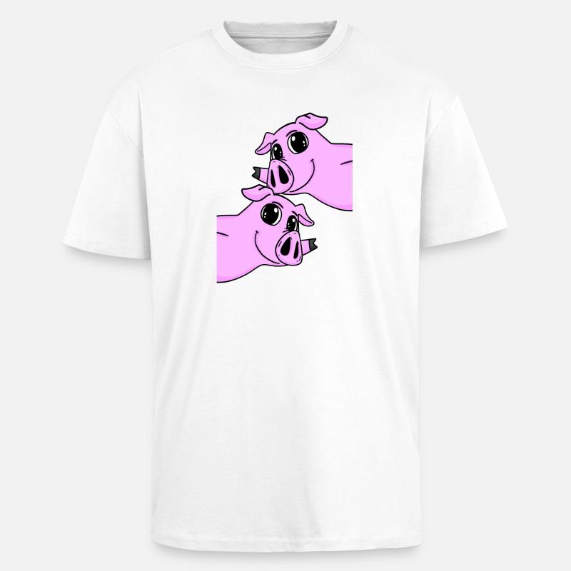 Cochons - T-shirt unisexe oversize épais - blanc
