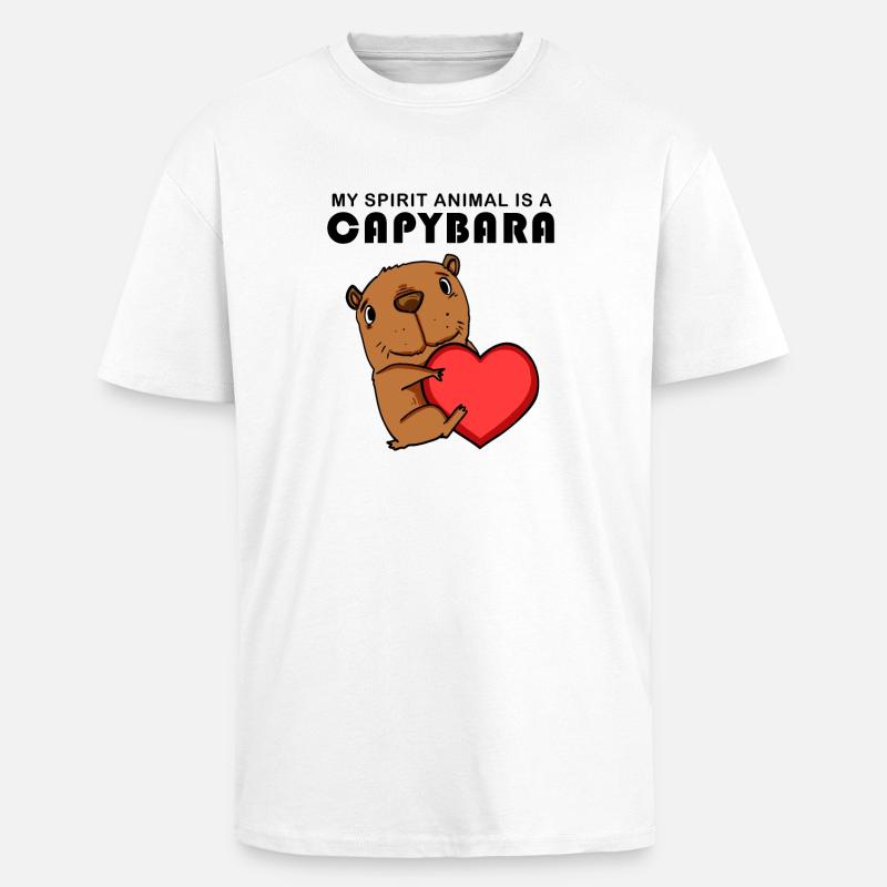 Capybara Wasserschwein - Unisex oversized t-shirt i kraftig kvalitet - vit