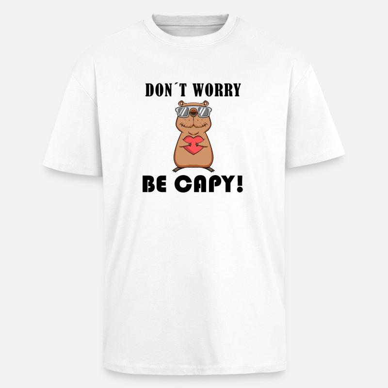 Capybara Capybara Cadeau - T-shirt unisexe oversize épais - blanc