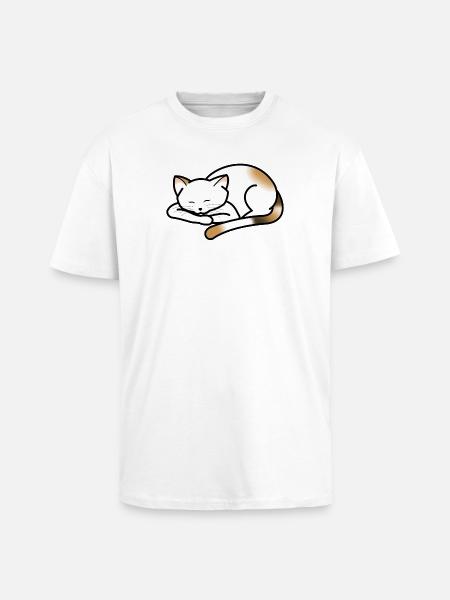Little cat napping - Unisex Oversized Heavyweight T-shirt - white