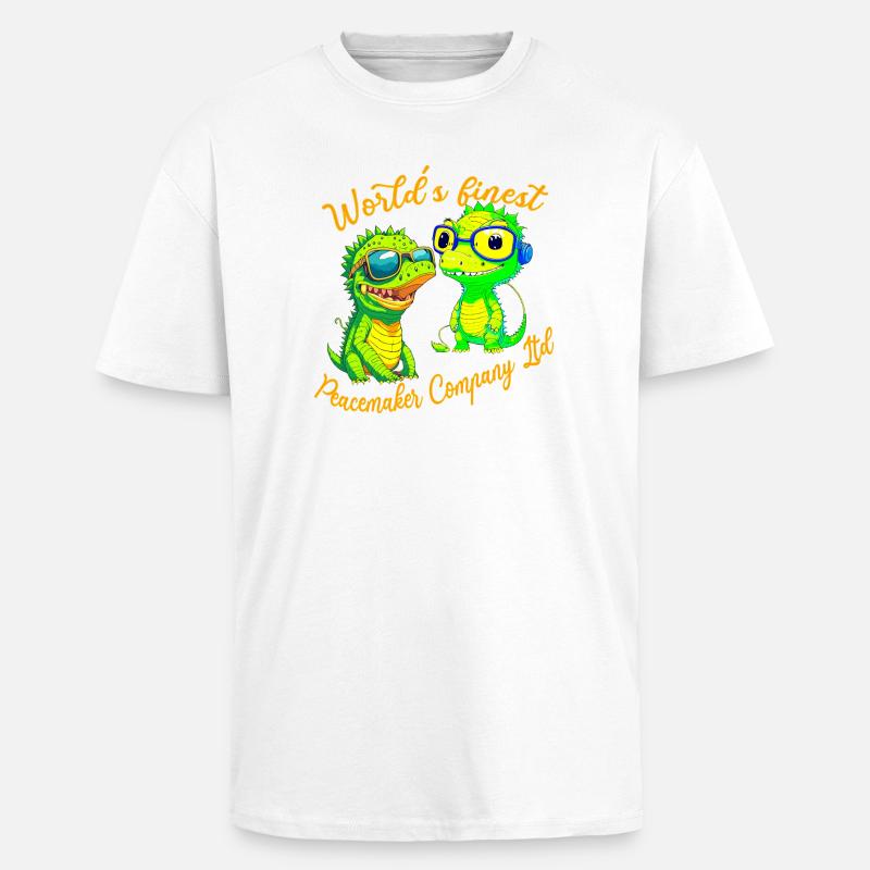 Krokodilbabys stiften Frieden - Oversized Heavyweight Unisex T-Shirt - Weiß