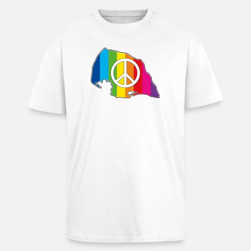 Insel Fehmarn Love Peace Rainbow - Oversized Heavyweight Unisex T-Shirt - Weiß