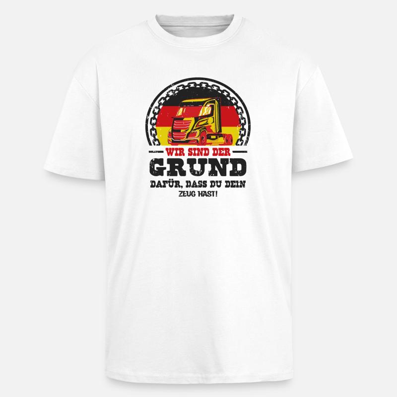 Deutscher Trucker - Oversized Heavyweight Unisex T-Shirt - Weiß