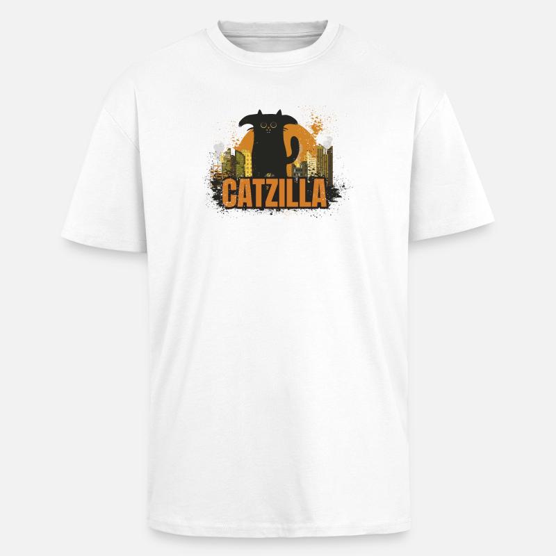 Catzilla. Katzenmonster - Oversized Heavyweight Unisex T-Shirt - Weiß