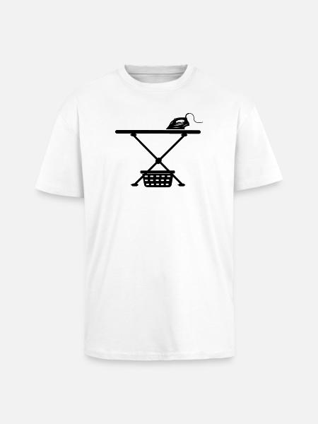 Iron srichplak and laundry basket - Unisex Oversized Heavyweight T-shirt - white
