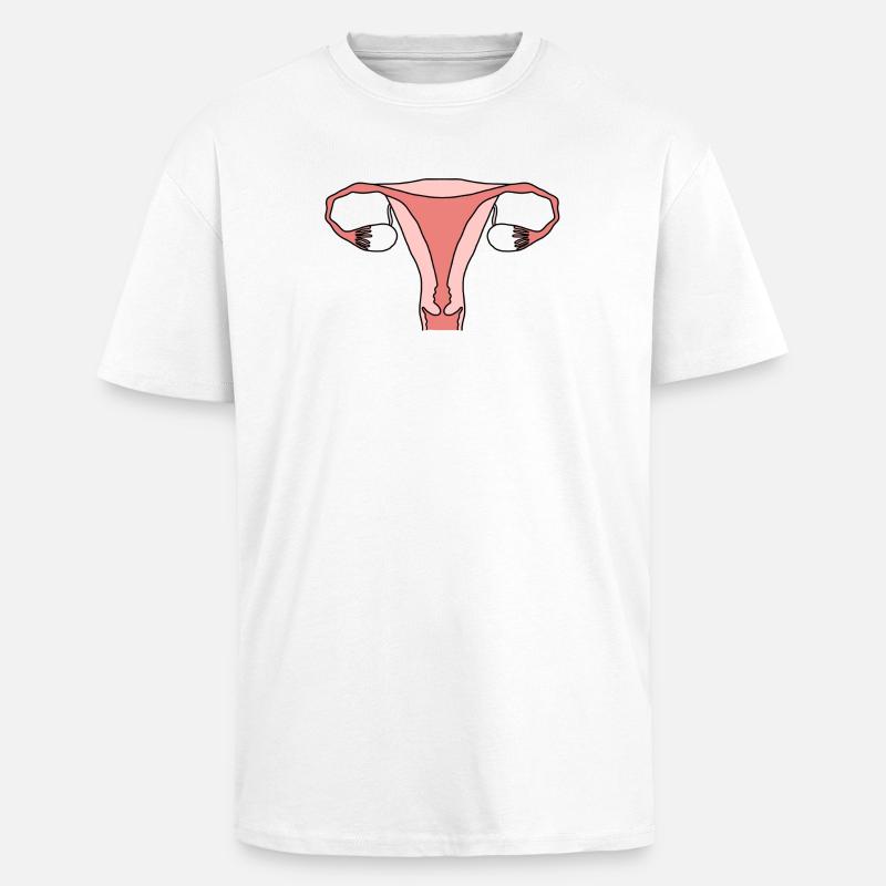 Uterus Gebärmutter - Oversized Heavyweight Unisex T-Shirt - Weiß