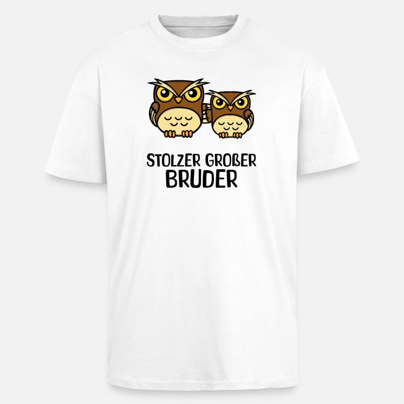 Großer Bruder Statement Eule Geschwisterliebe - Oversized Heavyweight Unisex T-Shirt - Weiß