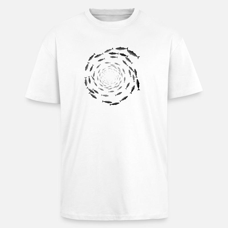 Banc de poisson - T-shirt unisexe oversize épais - blanc