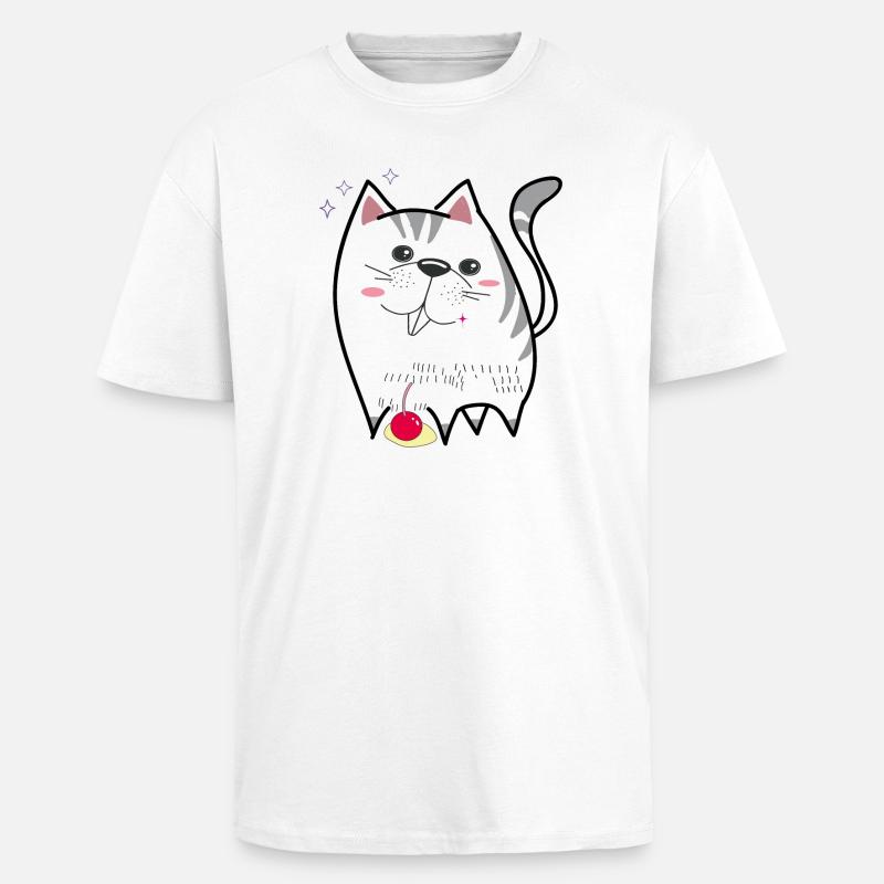 chat mignon - T-shirt unisexe oversize épais - blanc