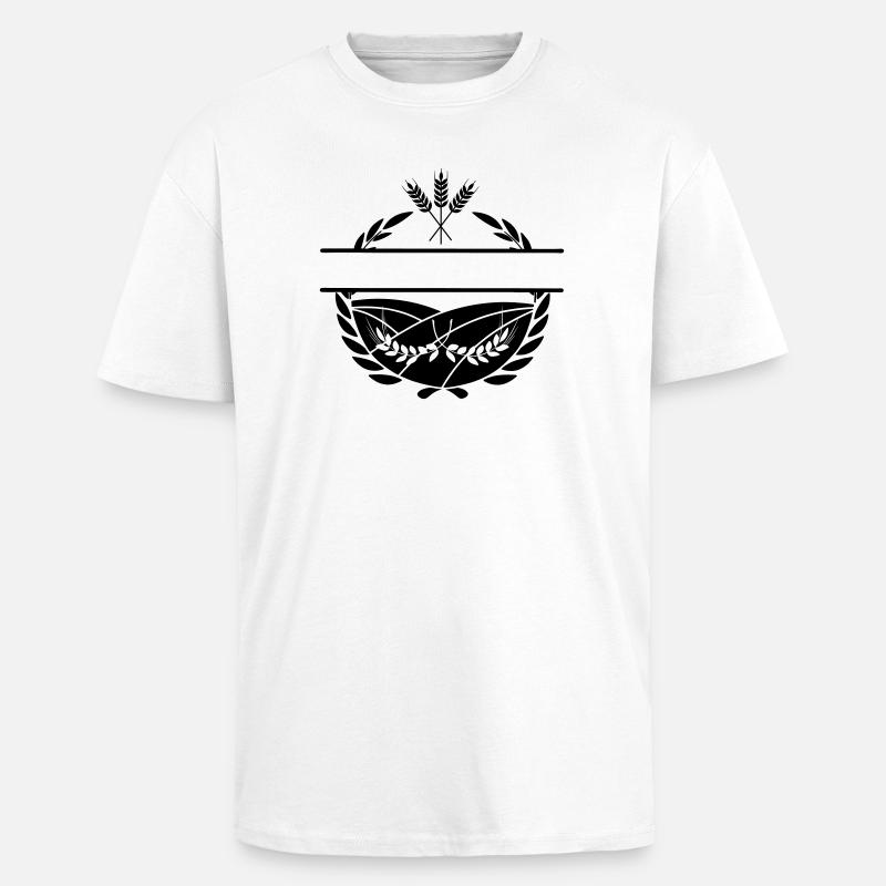 Textraum Lorbeerkranz Bauer - Oversized Heavyweight Unisex T-Shirt - Weiß