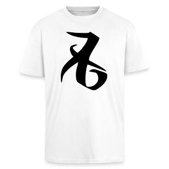 Elsker rune Shadowhunters - Unisex oversized heavyweight t-shirt - hvid - Foran - Alina (178cm) & Michal (187cm)