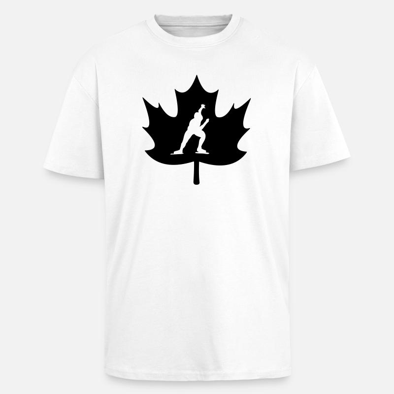Canada maple leaf skating logo - Unisex Oversized Heavyweight T-shirt - white