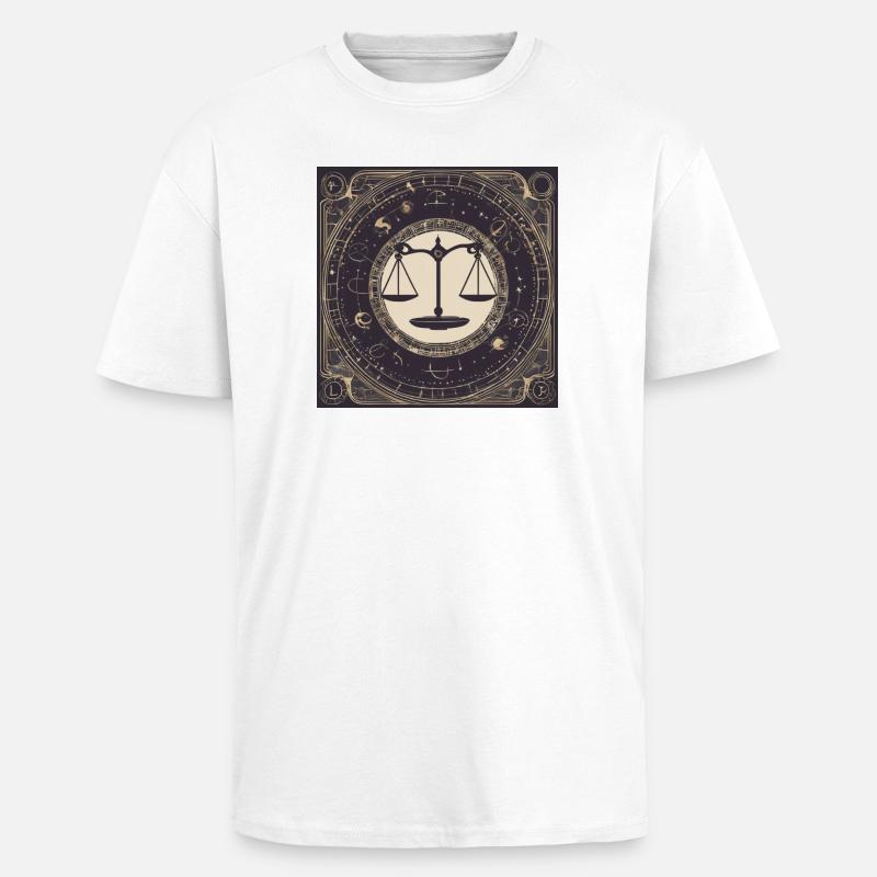 Zodiac Libra - Oversized Heavyweight Unisex T-Shirt - Weiß