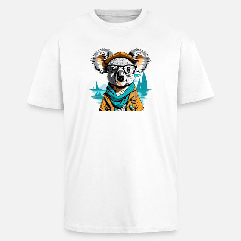 Expeditions-Koala am Meer - Illustration - Oversized Heavyweight Unisex T-Shirt - Weiß