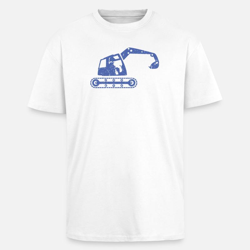 Bagger Baggerfahrer Baugeräteführer - Oversized Heavyweight Unisex T-Shirt - Weiß