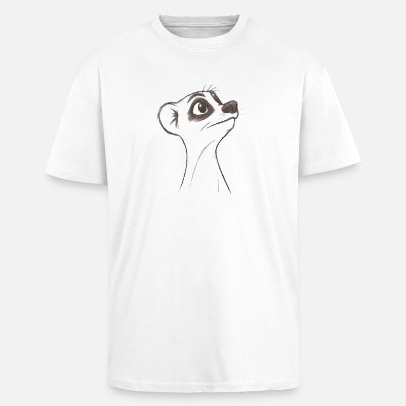 fragendes Erdmännchen - Oversized Heavyweight Unisex T-Shirt - Weiß