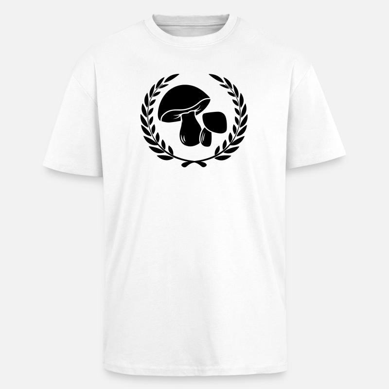 Pilze im Lorbeerkranz - Oversized Heavyweight Unisex T-Shirt - Weiß