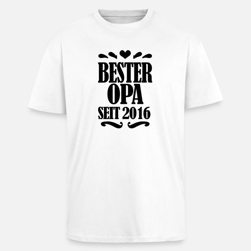 Bester Opa seit 2016 - Opa Geschenkidee - Oversized Heavyweight Unisex T-Shirt - Weiß